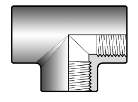 4TFV 90°TEE BSP螺纹母端