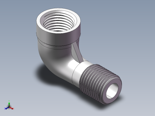 弯头-等径内外丝 DN8正等轴测缩略图