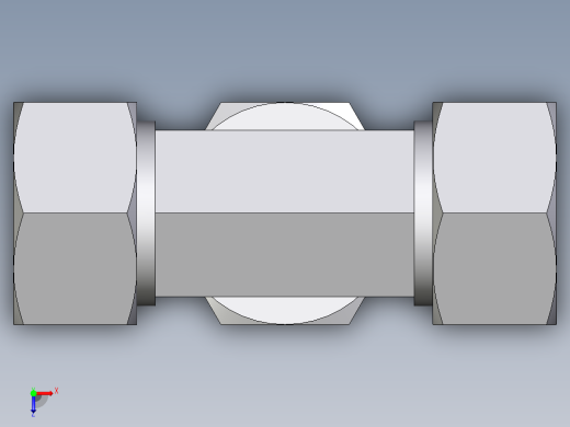 卡套式工业通用硬管接头EO_Swivel_nut_branch_tee_ET22ZL71俯视缩略图