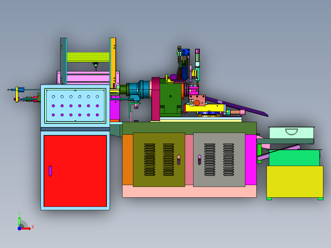 汽车配件销轴连续加工设备前视图