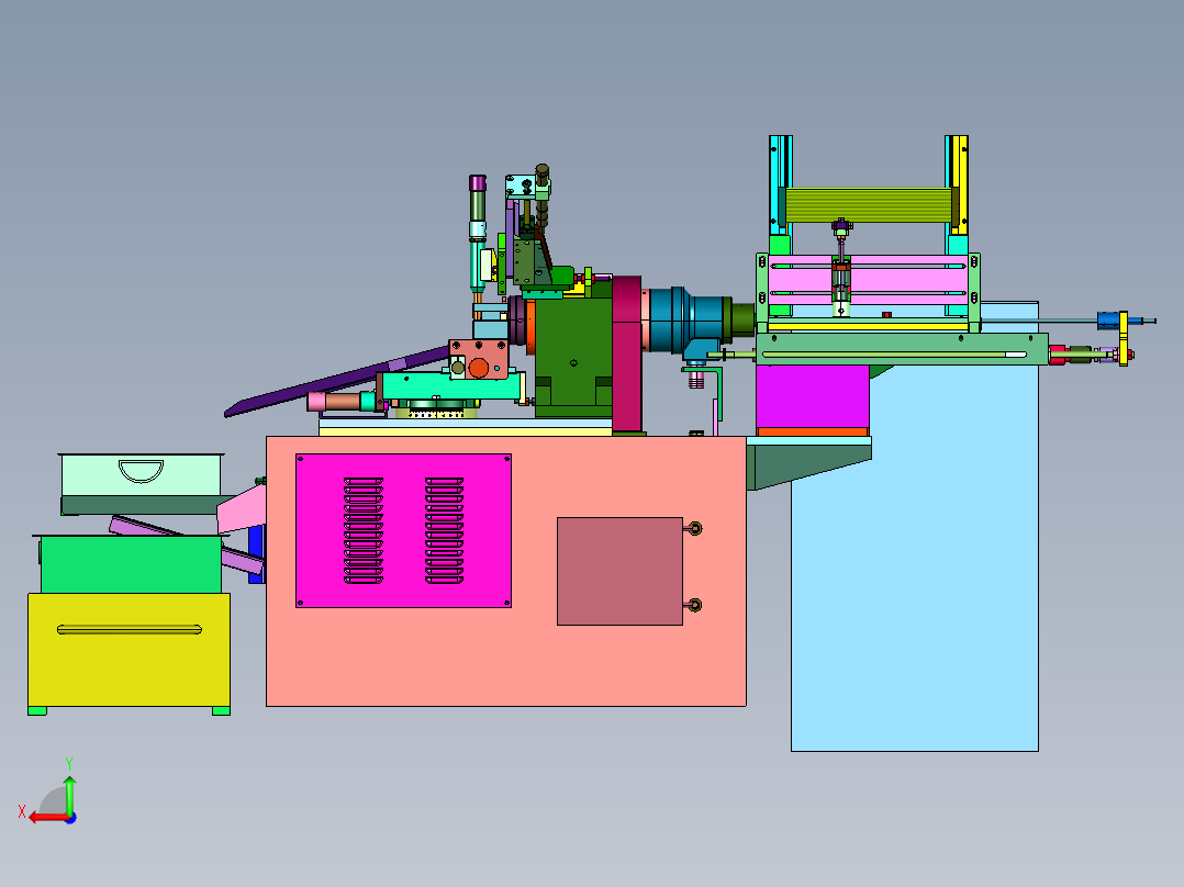 汽车配件销轴连续加工设备后视图