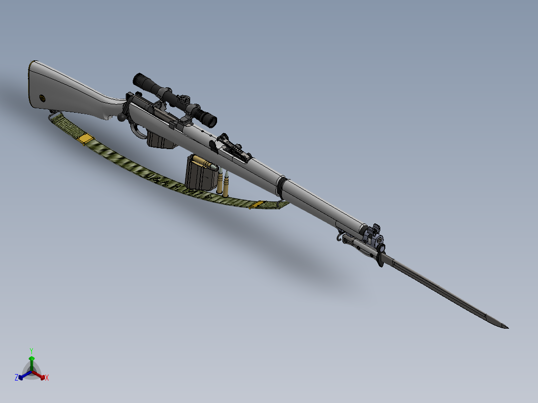 步枪正等轴测图