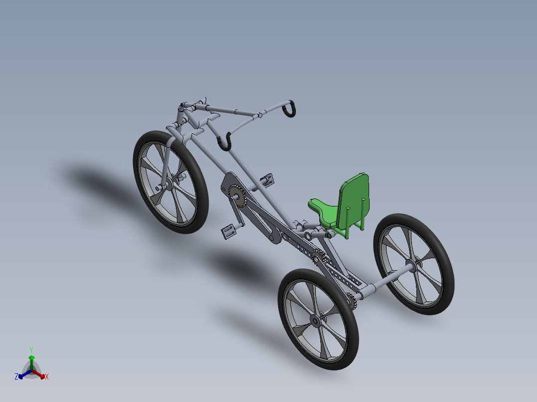 自制三轮车-2--sw正等轴测图