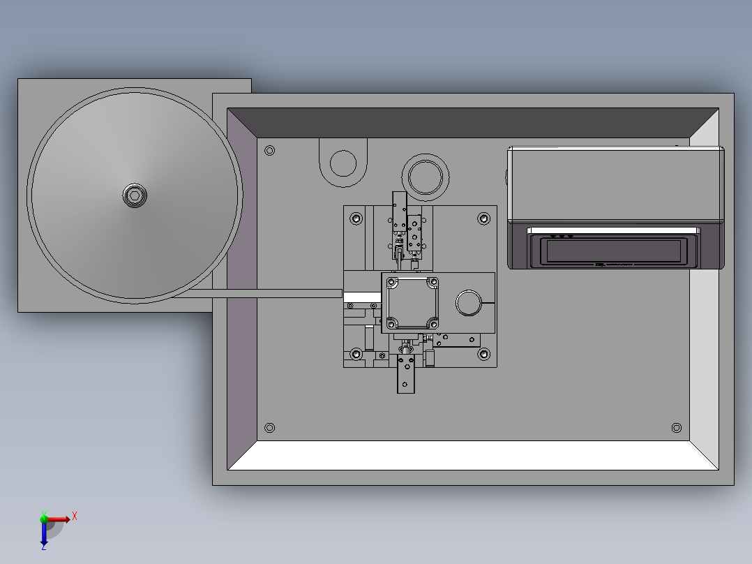 单轴伺服攻牙机俯视图
