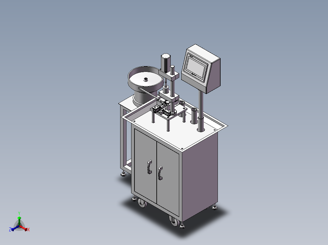 单轴伺服攻牙机正等轴测图