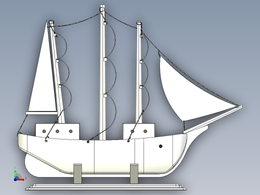 帆船摆件模型3D数模图纸 STEP格式前视缩略图