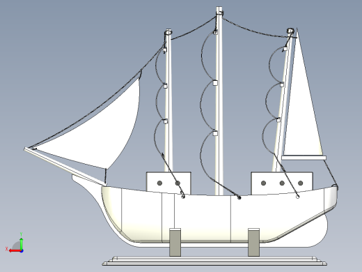 帆船摆件模型3D数模图纸 STEP格式后视缩略图