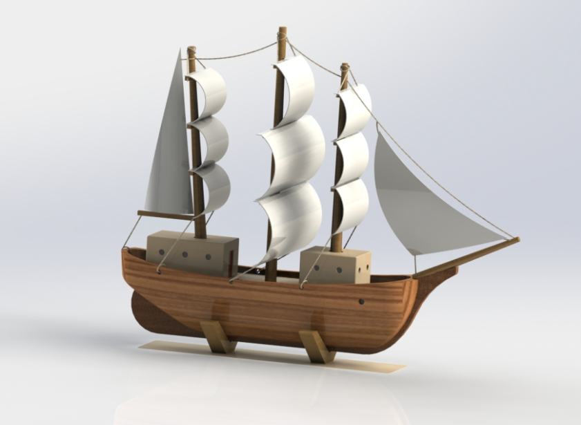 帆船摆件模型3D数模图纸 STEP格式