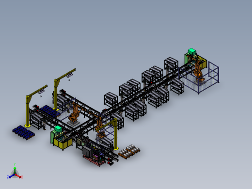 三相异步电动机装配产线sw20可编辑正等轴测缩略图