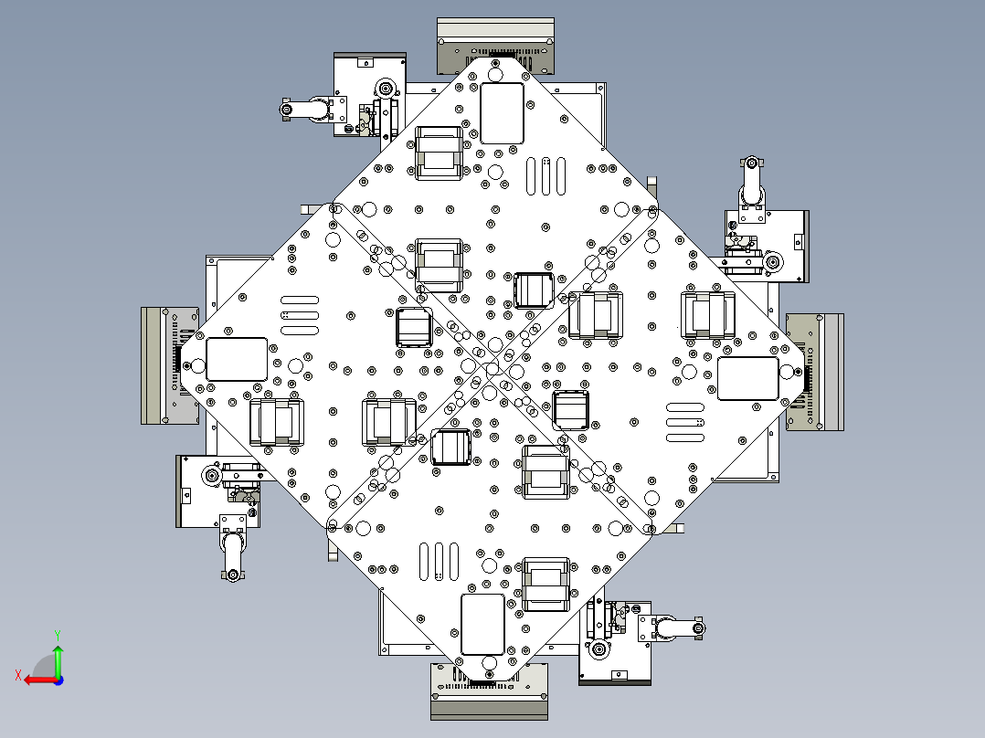 太阳能发电移位夹具后视图