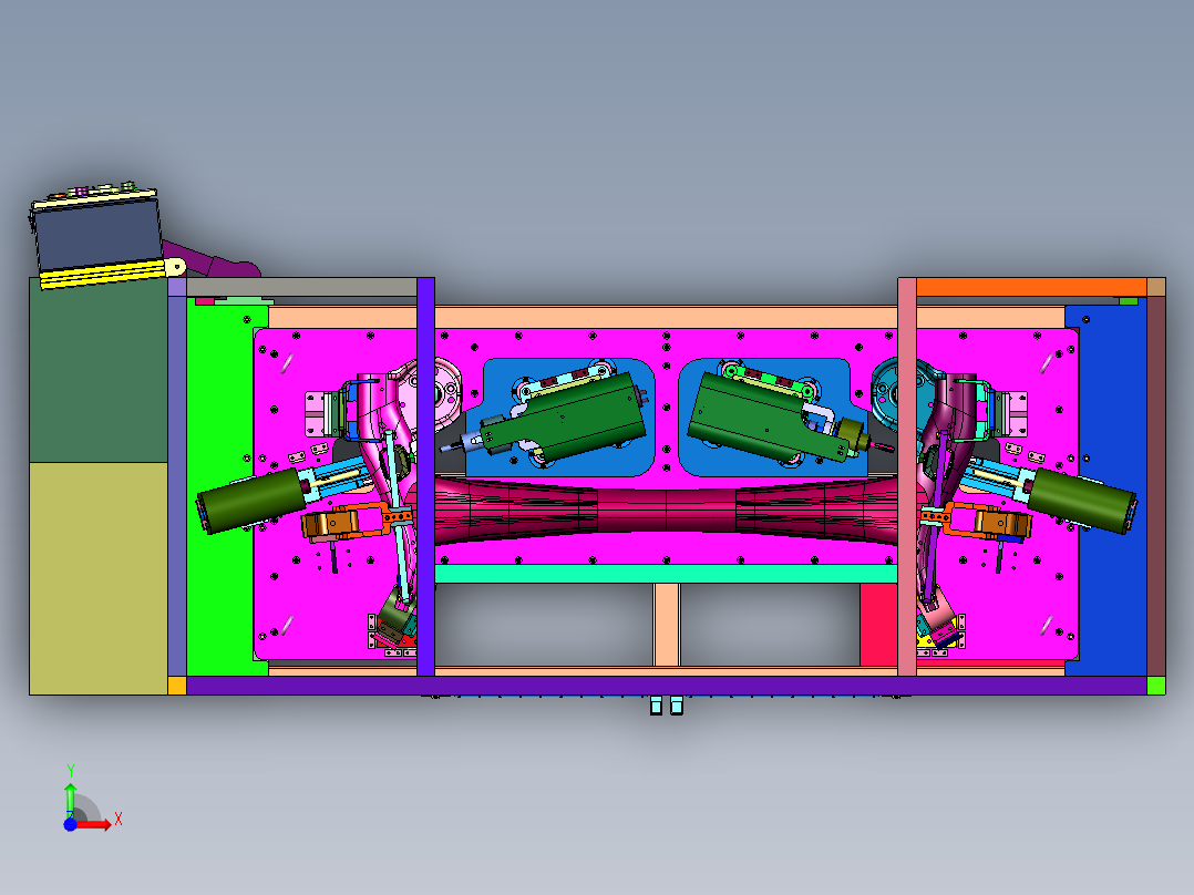 车桥桥壳总成螺纹加工装置前视图