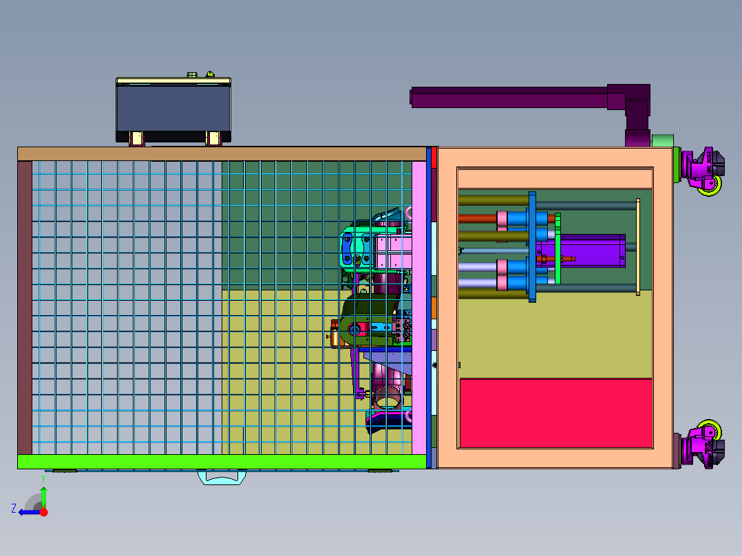 车桥桥壳总成螺纹加工装置右视图