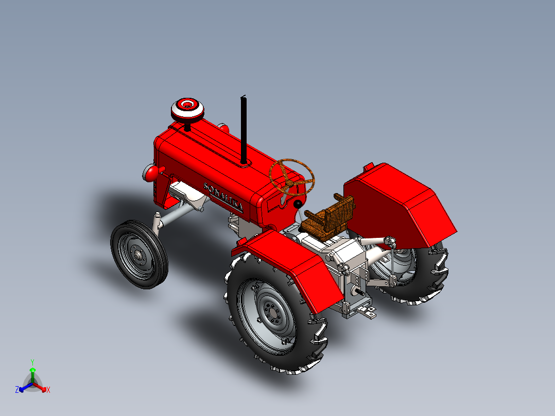 拖拉机、四轮车(3)正等轴测图