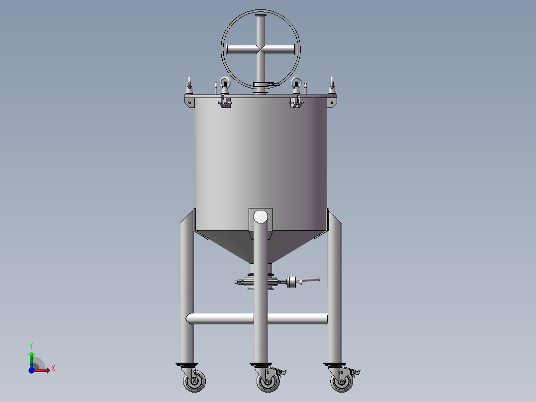 压力容积、压力容器存放药剂前视图