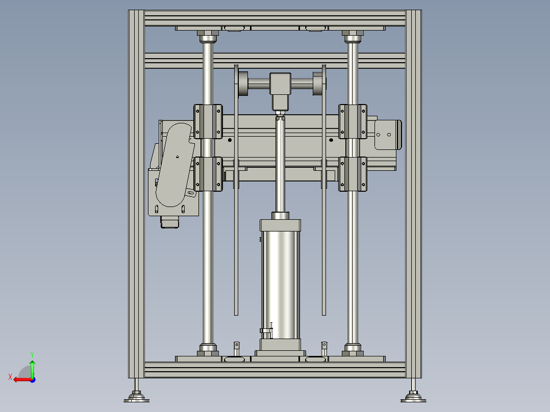 气缸升降往返机 后视图