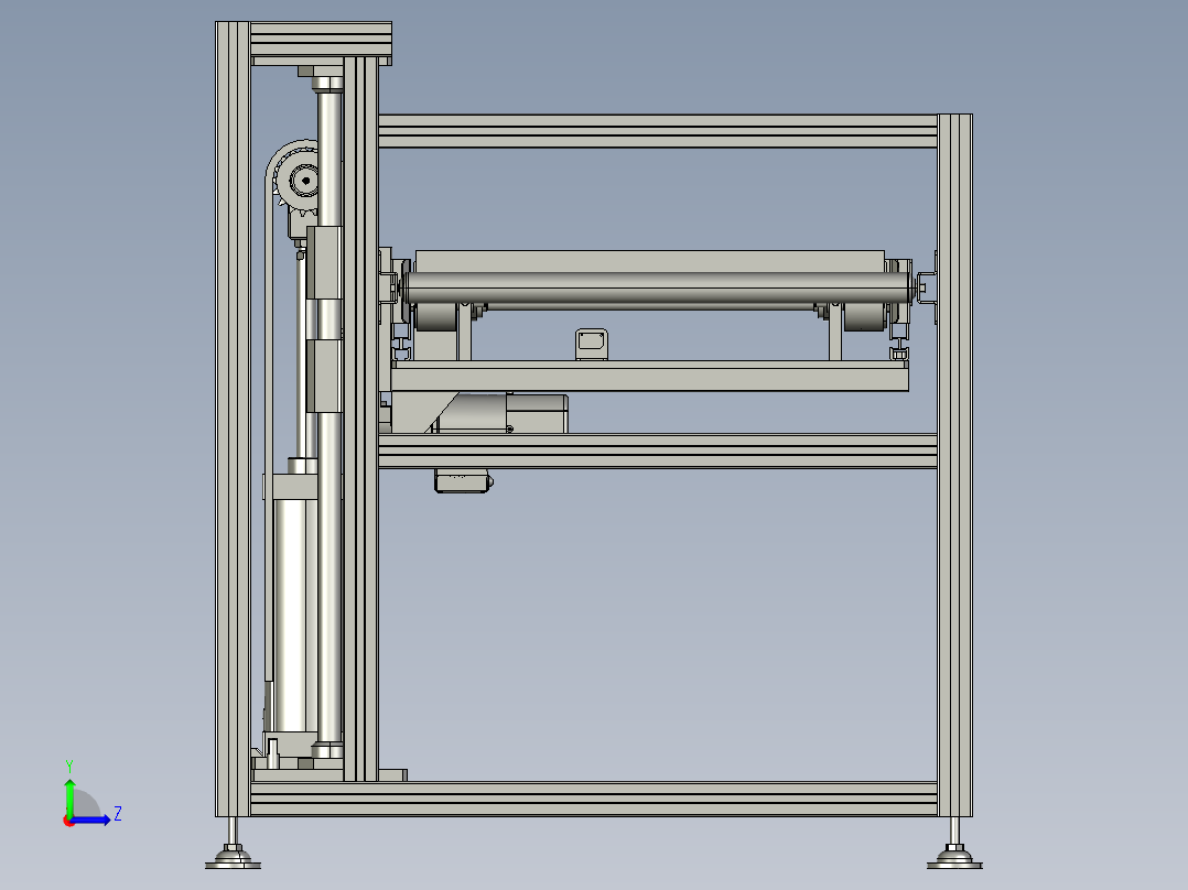 气缸升降往返机 左视图