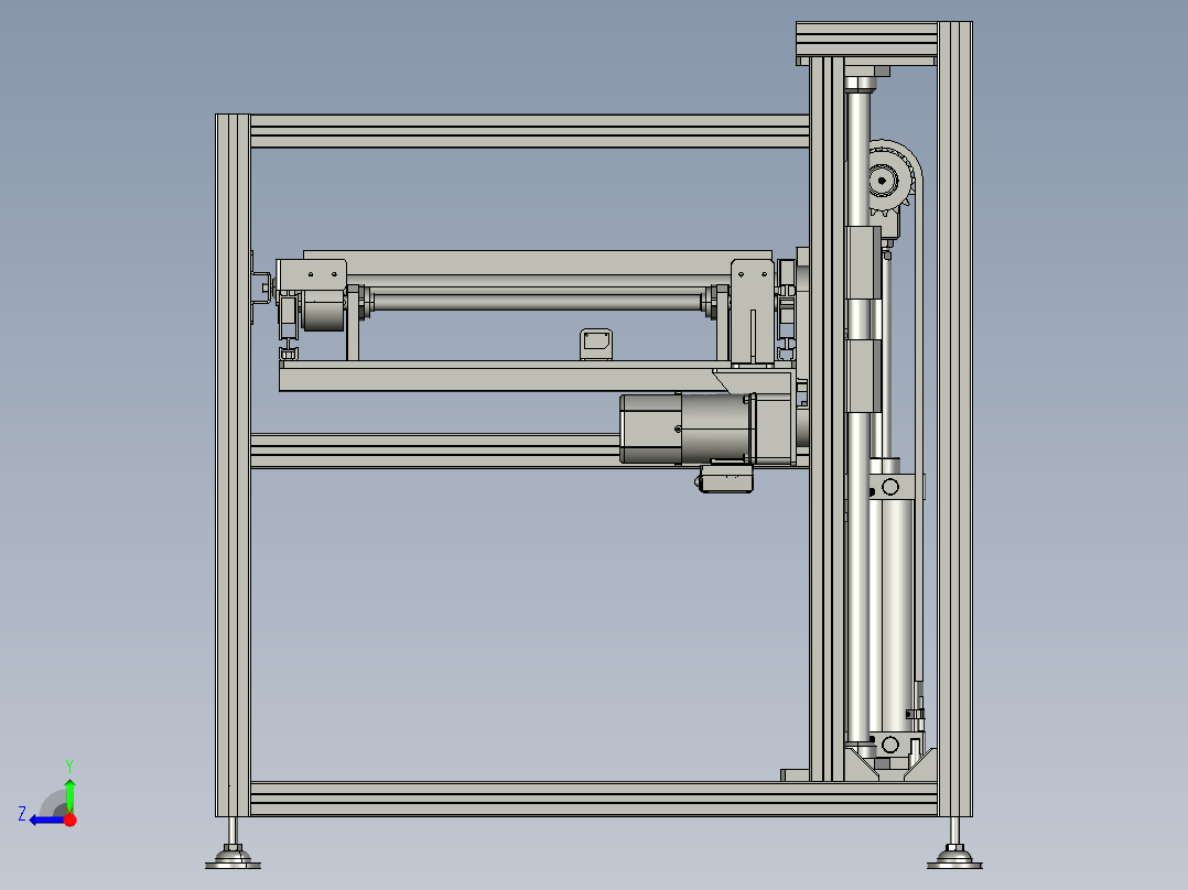 气缸升降往返机 右视图
