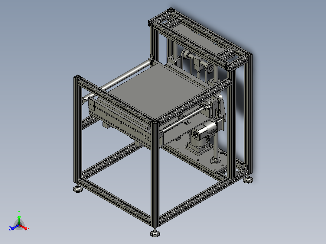 气缸升降往返机 正等轴测图