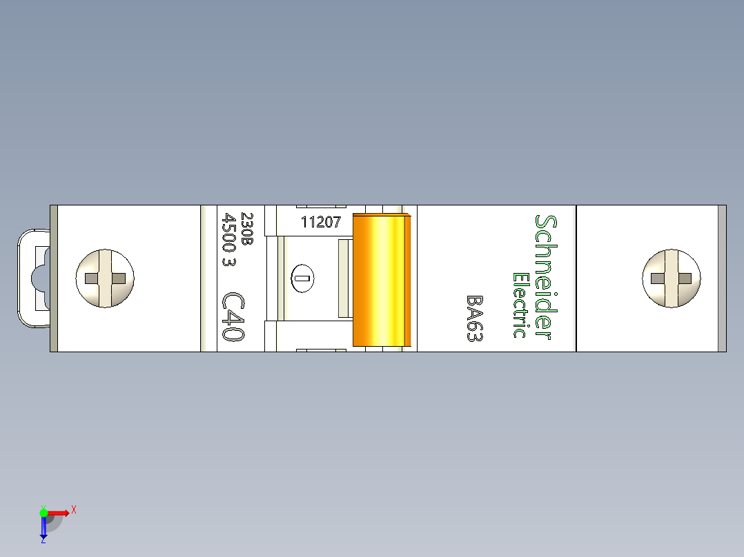 施耐德电气BA63 161C 1P 16 A 4.5 kA断路器俯视图