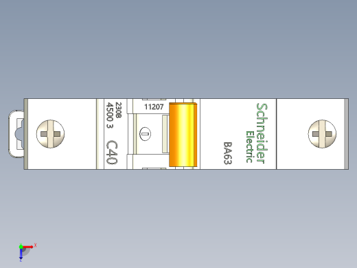施耐德电气BA63 161C 1P 16 A 4.5 kA断路器俯视缩略图