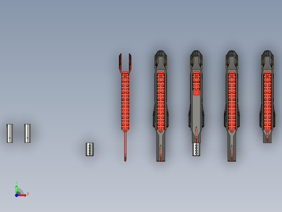 手枪左轮冲锋枪老式狙击步枪设计3D图纸DB Firearms GnaverBlaster Release STP STL前视图