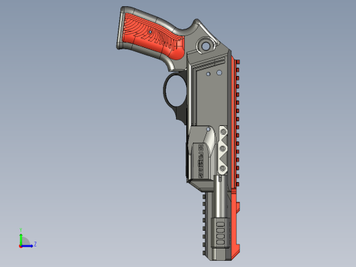 手枪左轮冲锋枪老式狙击步枪设计3D图纸DB Firearms GnaverBlaster Release STP STL左视缩略图