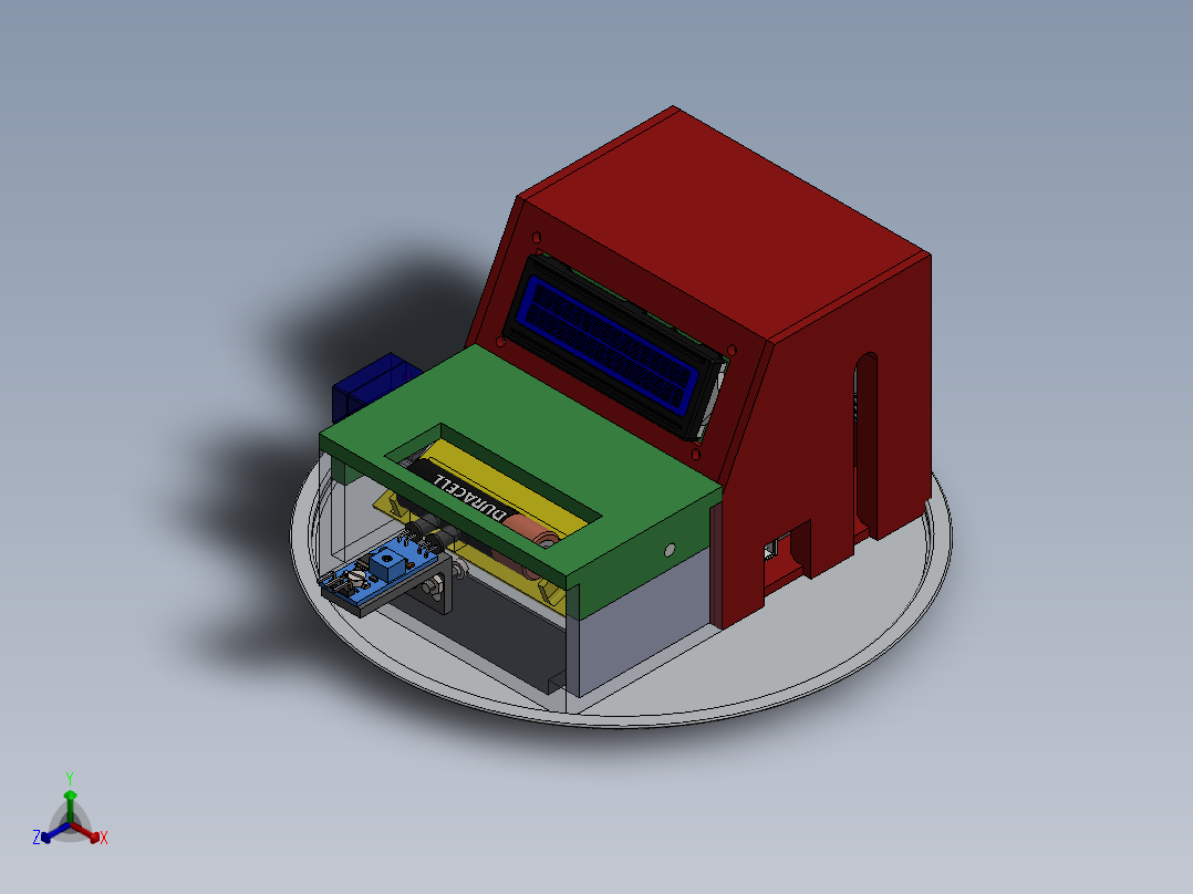 圆柱形电池收集箱生态堆正等轴测图