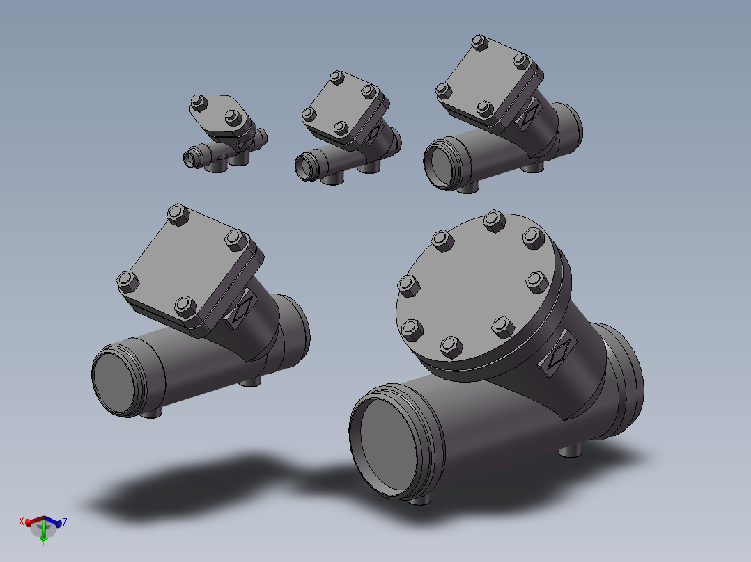 5款80MM-3焊接PN 40y过滤器模型主视图