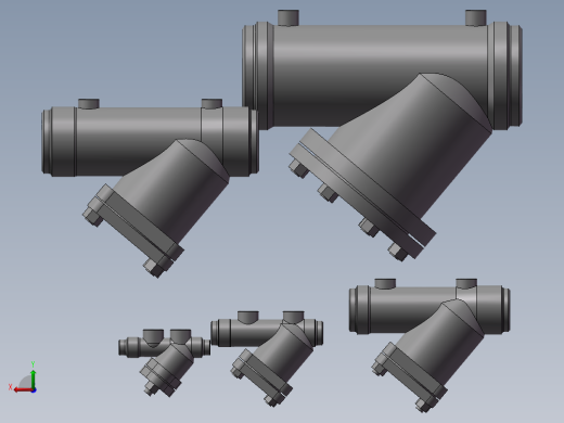 5款80MM-3焊接PN 40y过滤器模型后视缩略图