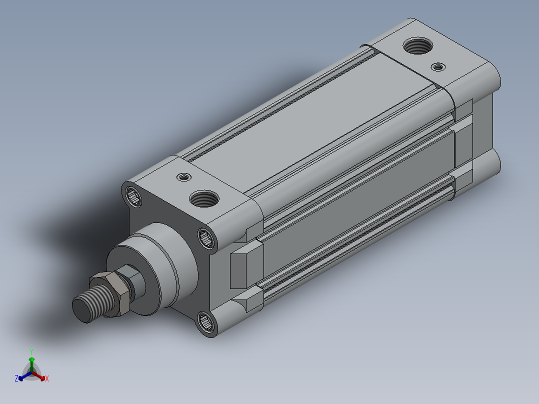 气缸直径 63x100正等轴测图