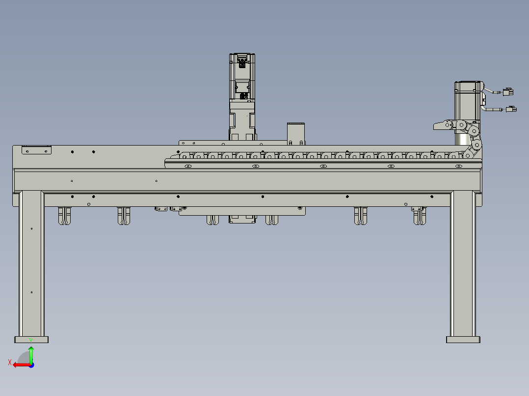 铜棒过渡搬运机构后视图