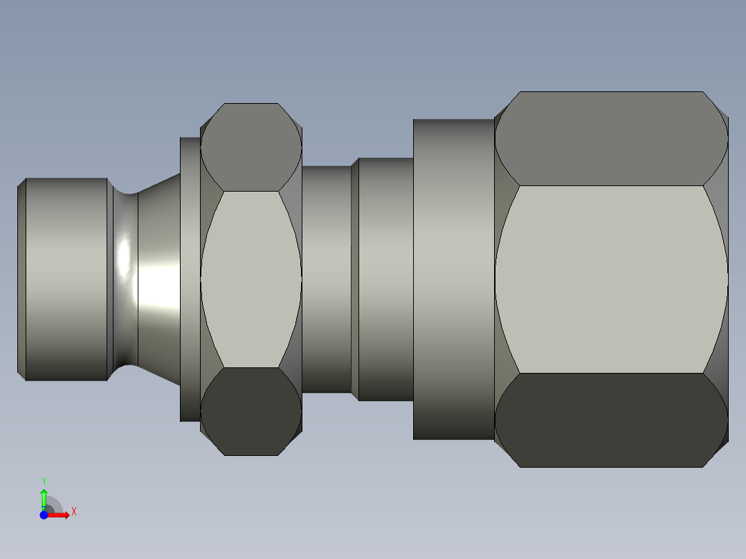 卡套式油管接头G1-4接6管前视图