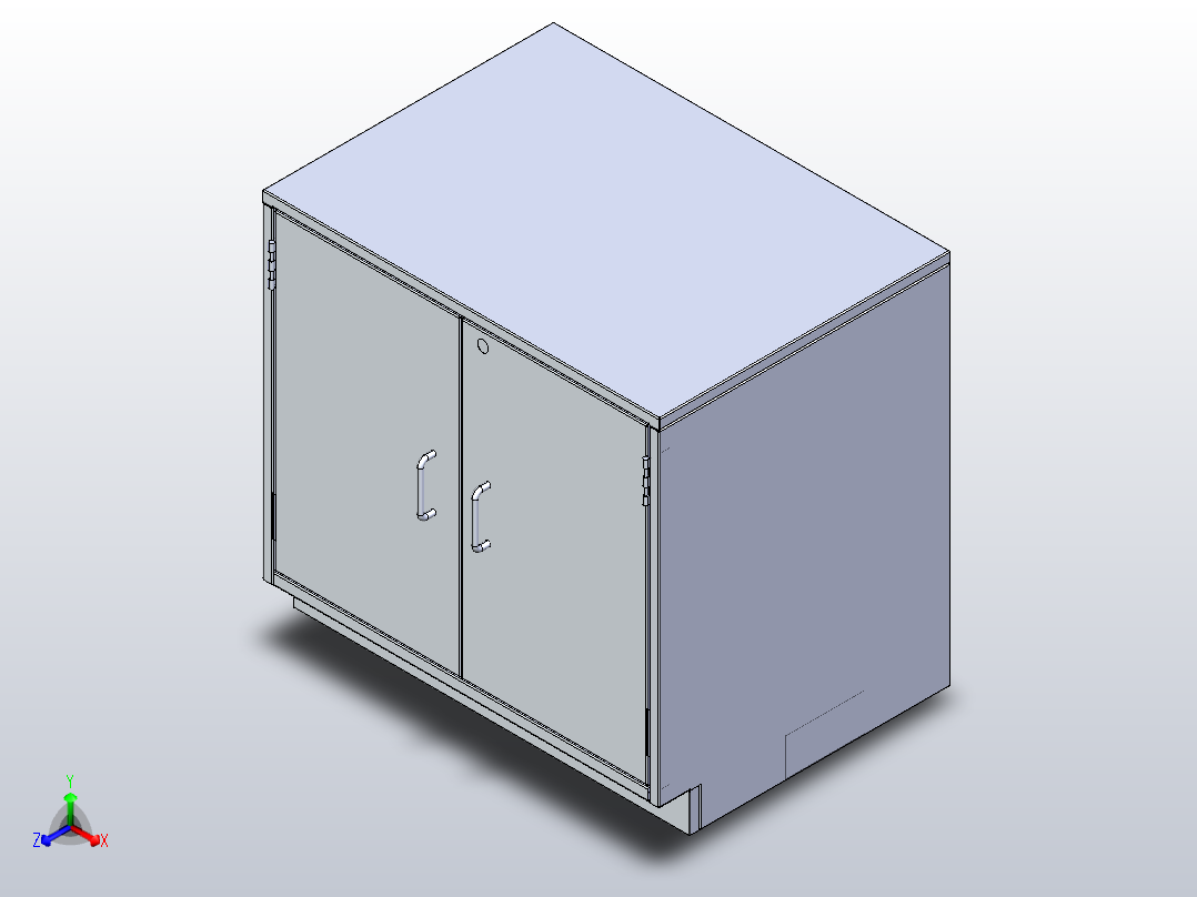 实验室家具两个百叶柜水槽单元13主视图