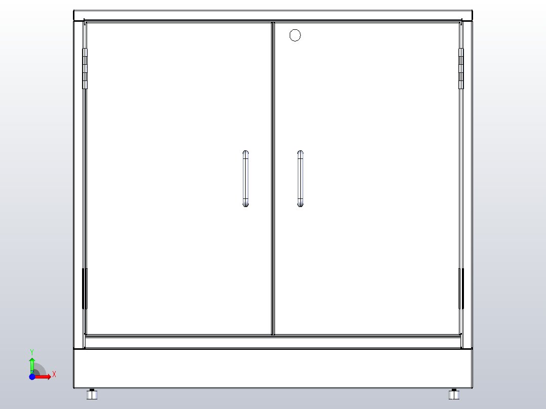 实验室家具两个百叶柜水槽单元13前视图