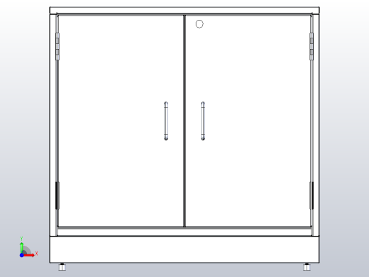 实验室家具两个百叶柜水槽单元13前视缩略图
