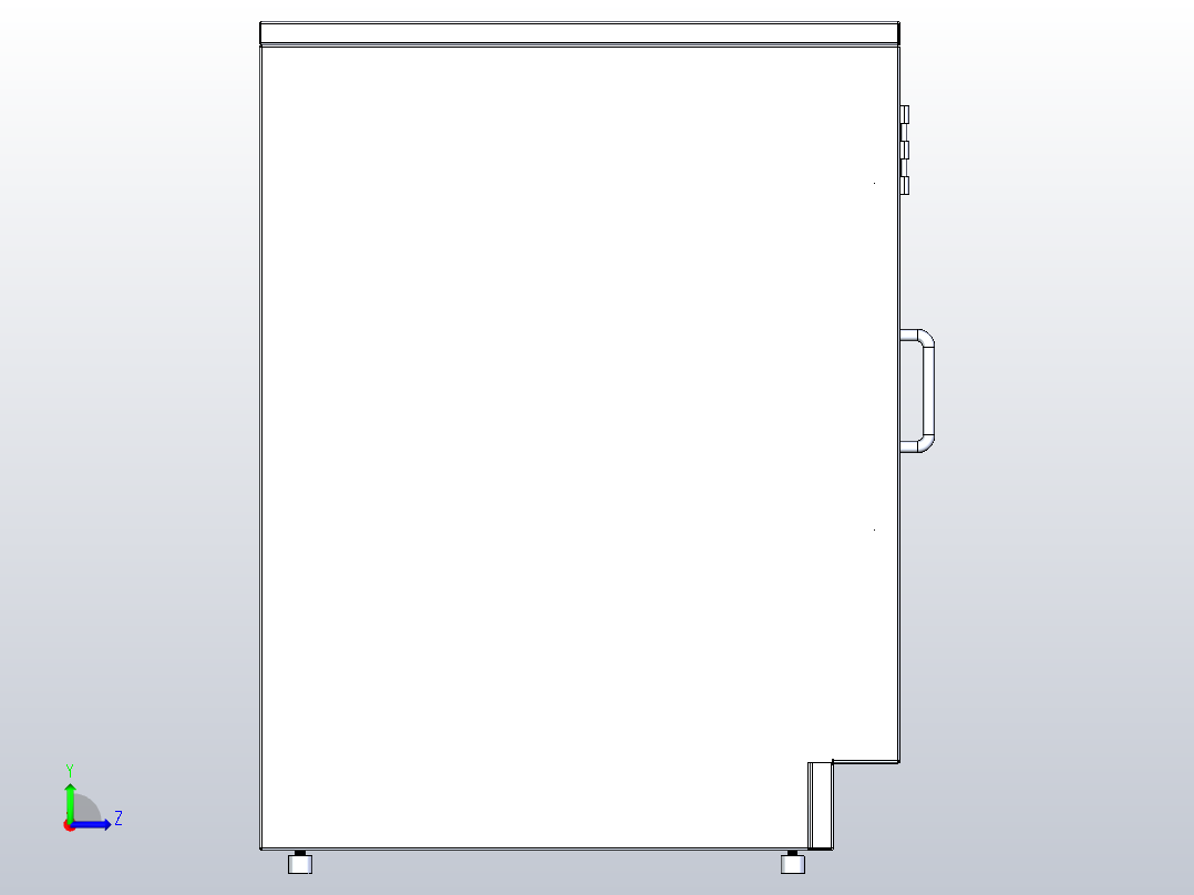 实验室家具两个百叶柜水槽单元13左视图
