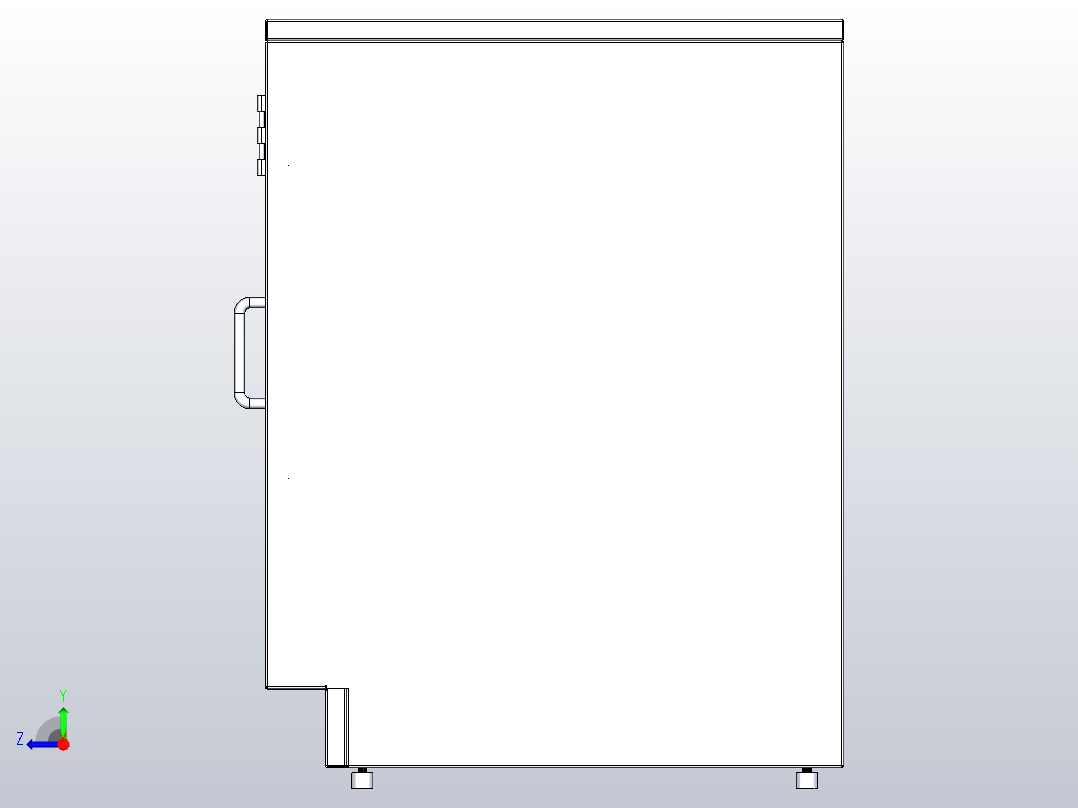 实验室家具两个百叶柜水槽单元13右视图