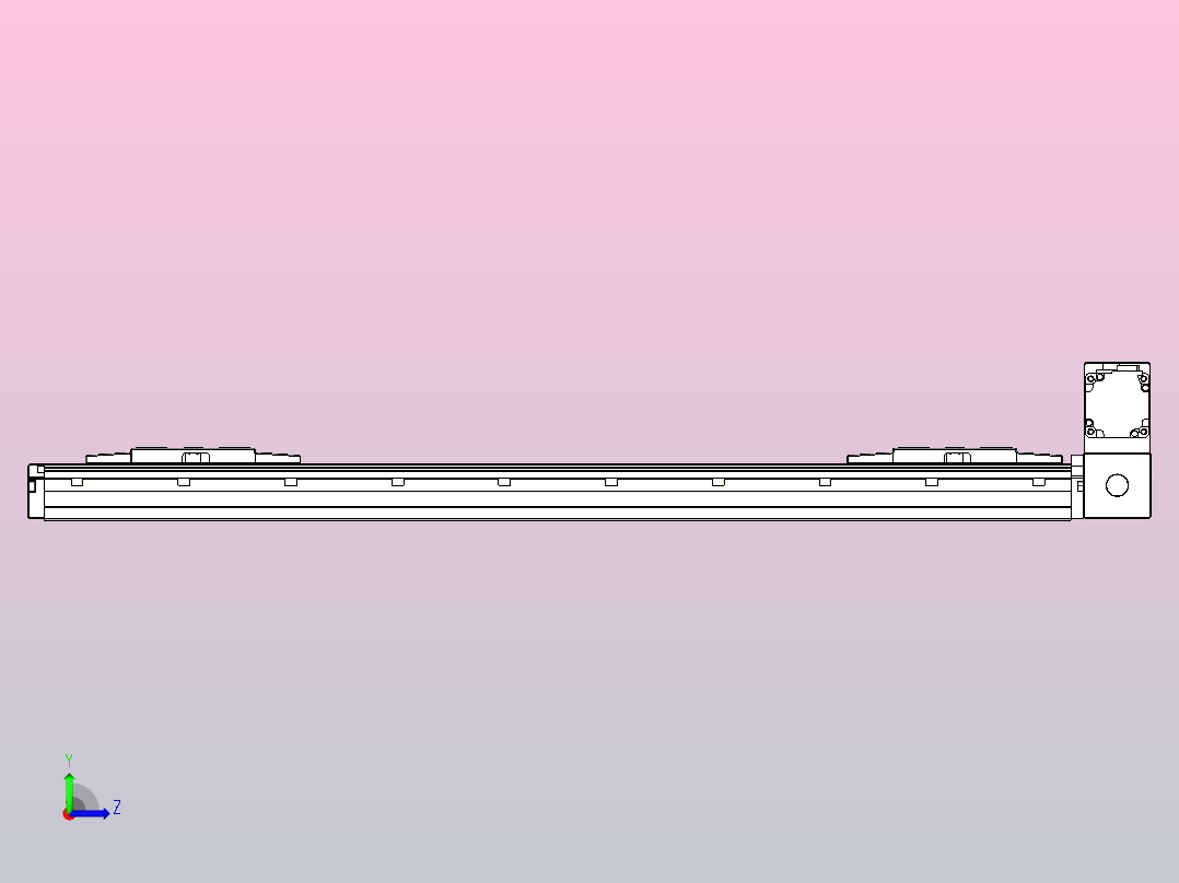 皮带直线轴双滑块型TPA-GCBS-120-P70-L250-RU-M20-N3左视图