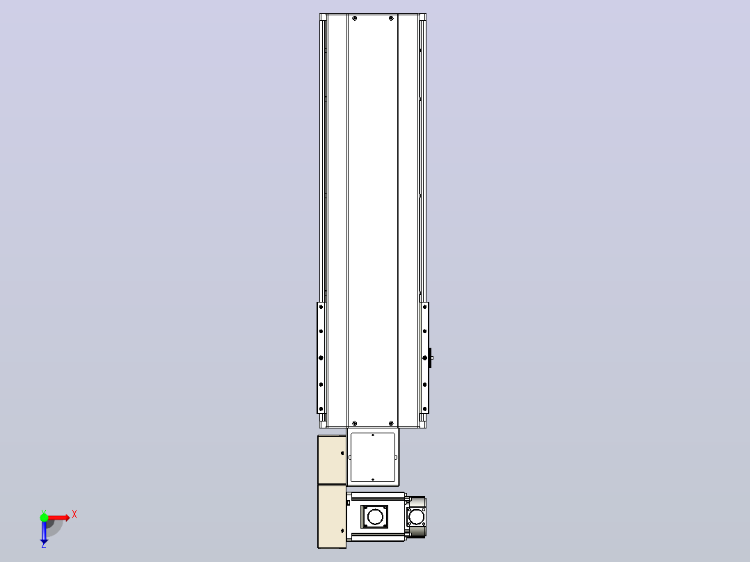 皮带直线轴半封闭可选导轨TPA-HNB-220D-176-L450-ML-C-P1K-N3俯视图