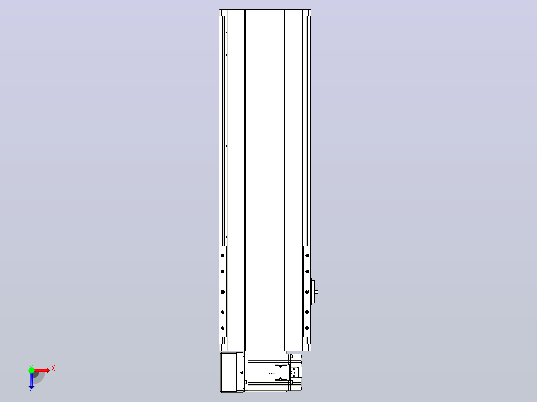 皮带直线轴半封闭可选导轨TPA-HNB-202D-140-L400-LU-Y-P75-N3俯视图