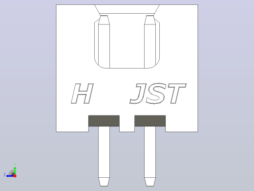 连接器白色JST XH 2针2.54 mm右视缩略图
