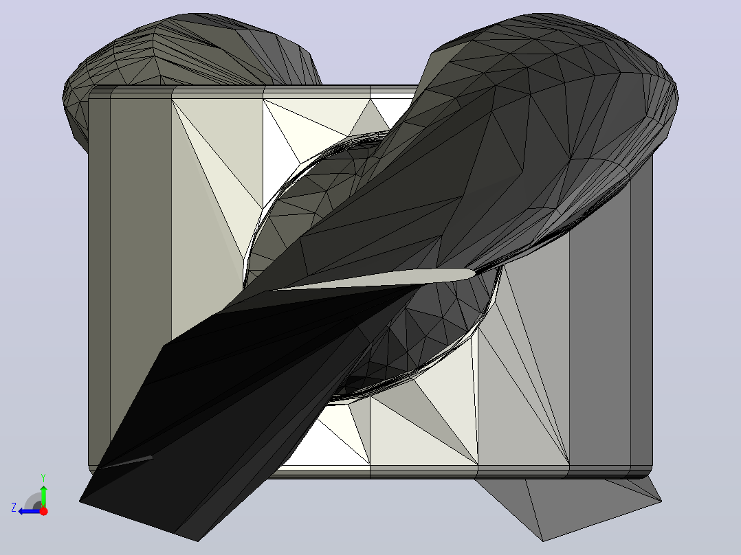 3D打印螺旋桨作为吸顶灯右视图