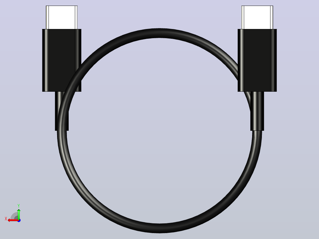 USB-C 数据线后视图