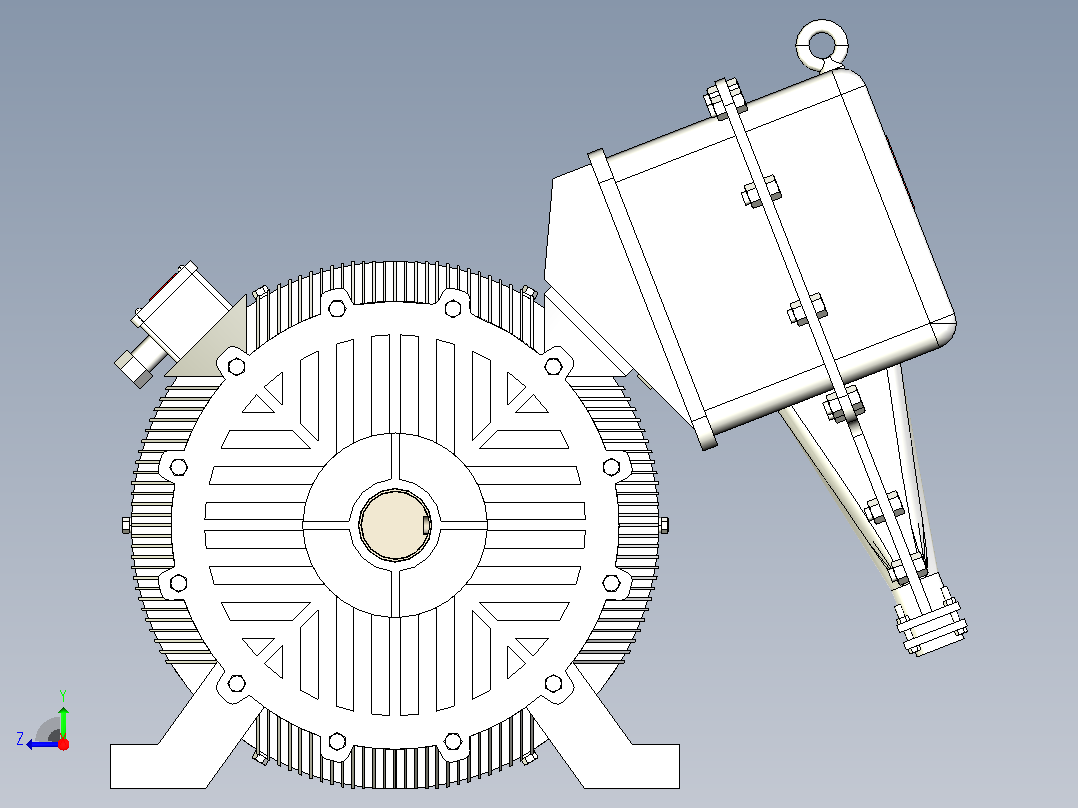 YB2系列高压隔爆型三相异步电动机（10kV）[YB2 5002-4 WF1]右视图