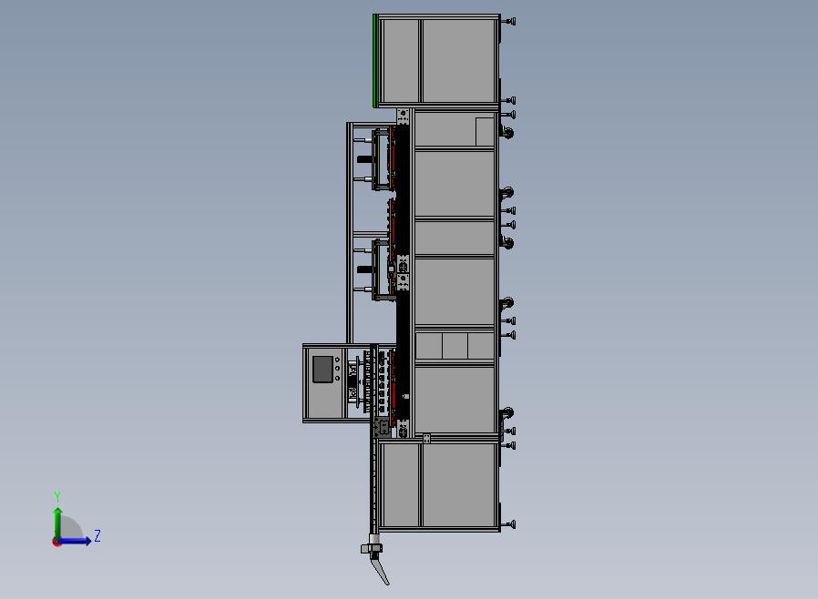 充电器测试自动流水线左视图