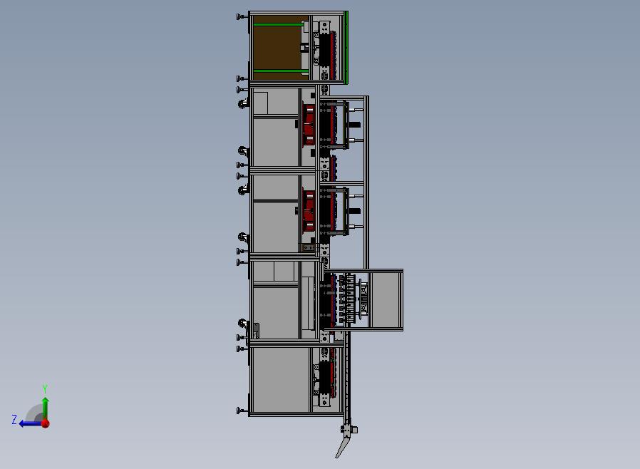 充电器测试自动流水线右视图