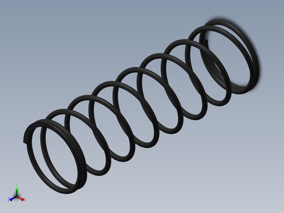 压缩弹簧正等轴测图