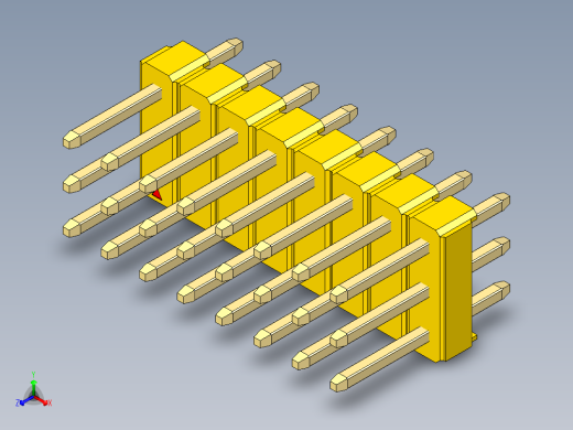 彩色公头100mil（2.54mm）系列-DS1021_yellow_3x08p_100mil_Type1_rev1.0