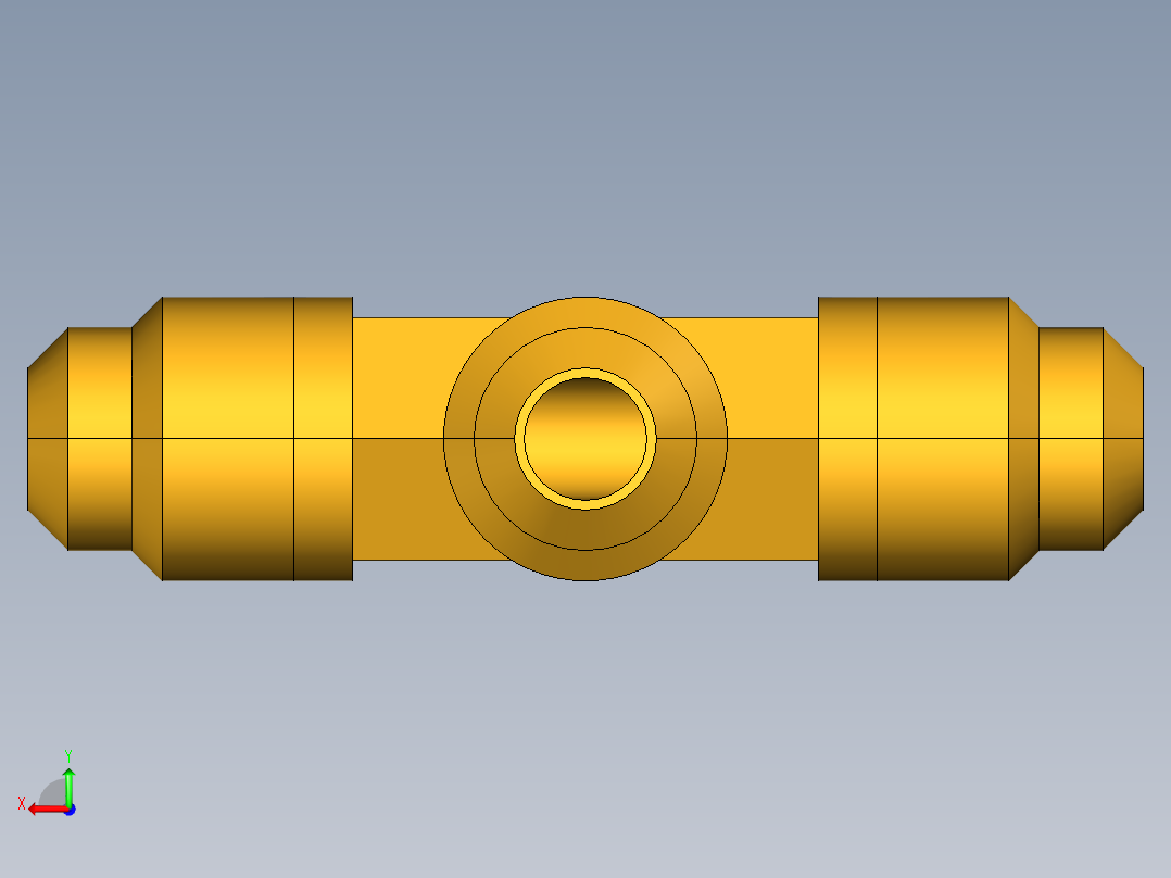扩口式工业通用硬管接头Union Tee 144F-4后视图