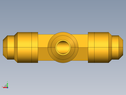 扩口式工业通用硬管接头Union Tee 144F-4后视缩略图
